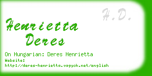 henrietta deres business card